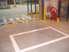 Epoxy sur bton quartz Signalisation de Porte-rideau, Passage Pitons, RIA, Zone de  Stockage et Boucle Magntique ouvre porte