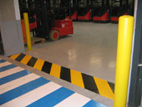 Sol industriel epoxy marquage porte rideau et passage pietons
